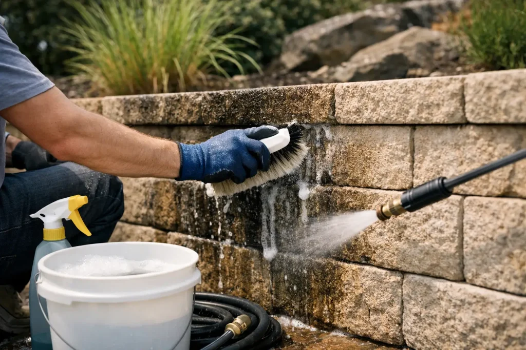 How to Clean Retaining Wall Stains Safely