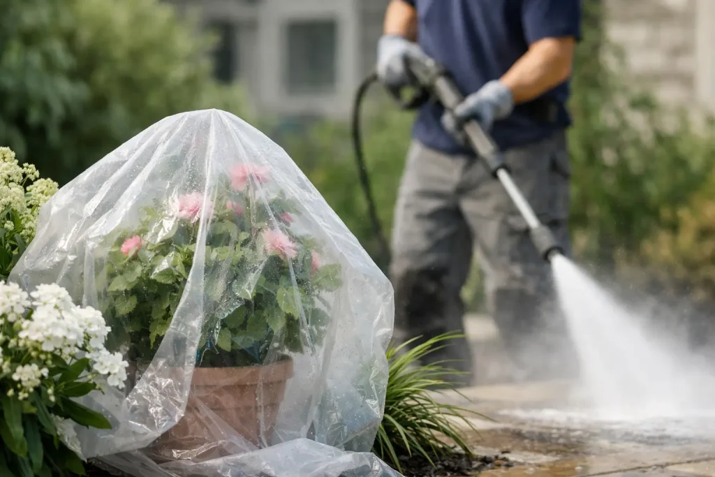 How to Protect Plants During Power Washing