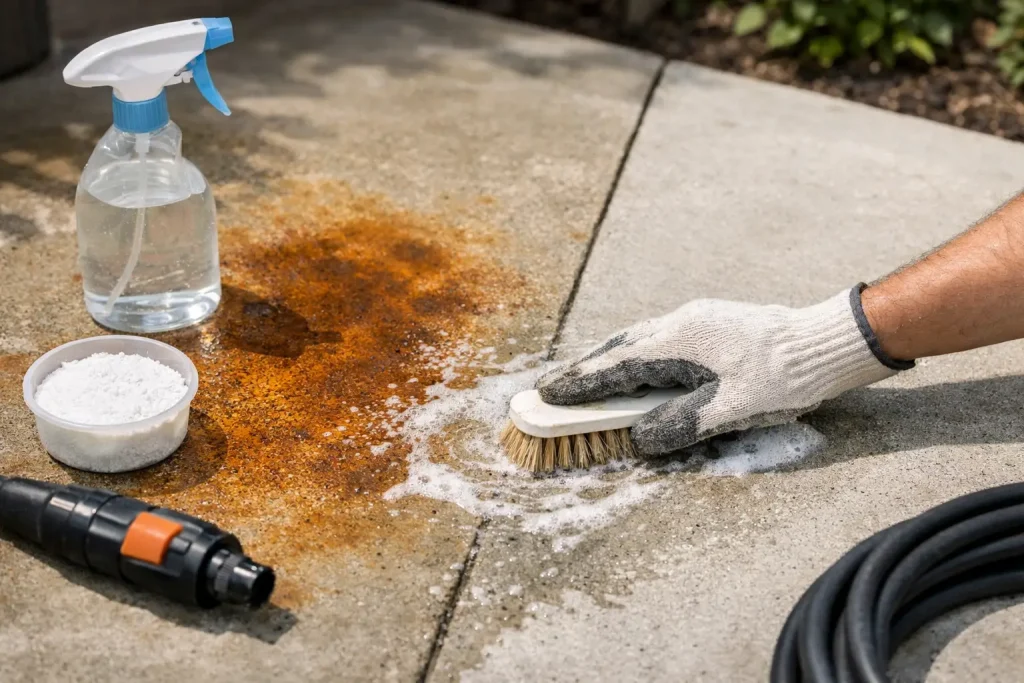 How to Remove Rust From Concrete Without Damage