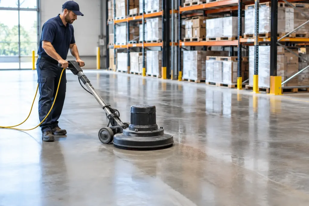 Warehouse Concrete Cleaning Example: What Works